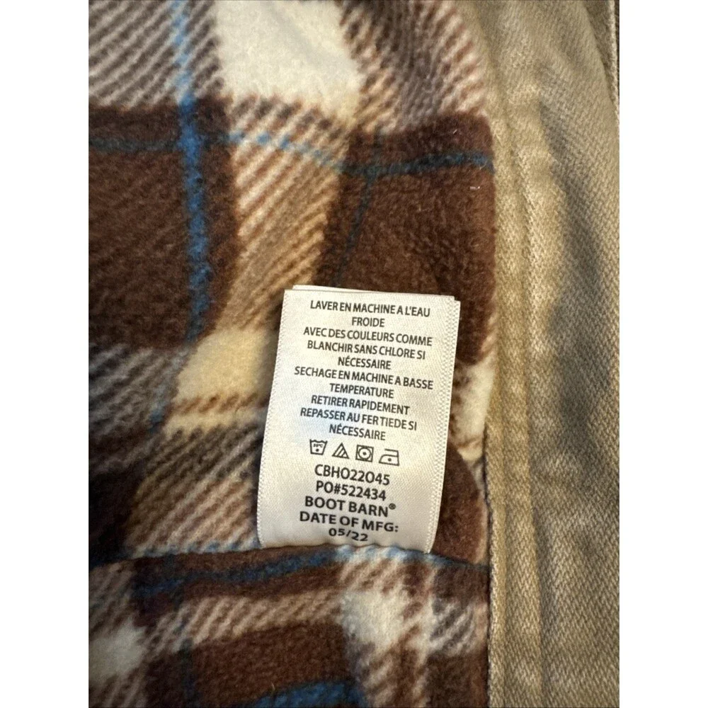 Cody James Boys Western Boys Jacket XL Tan Fleece Lined Canvas Barn Cowboy Ranch